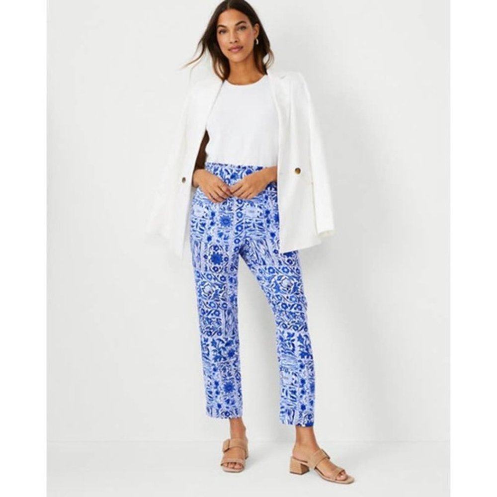Ann Taylor | High Rise Ankle Pants in Tile Mosaic
